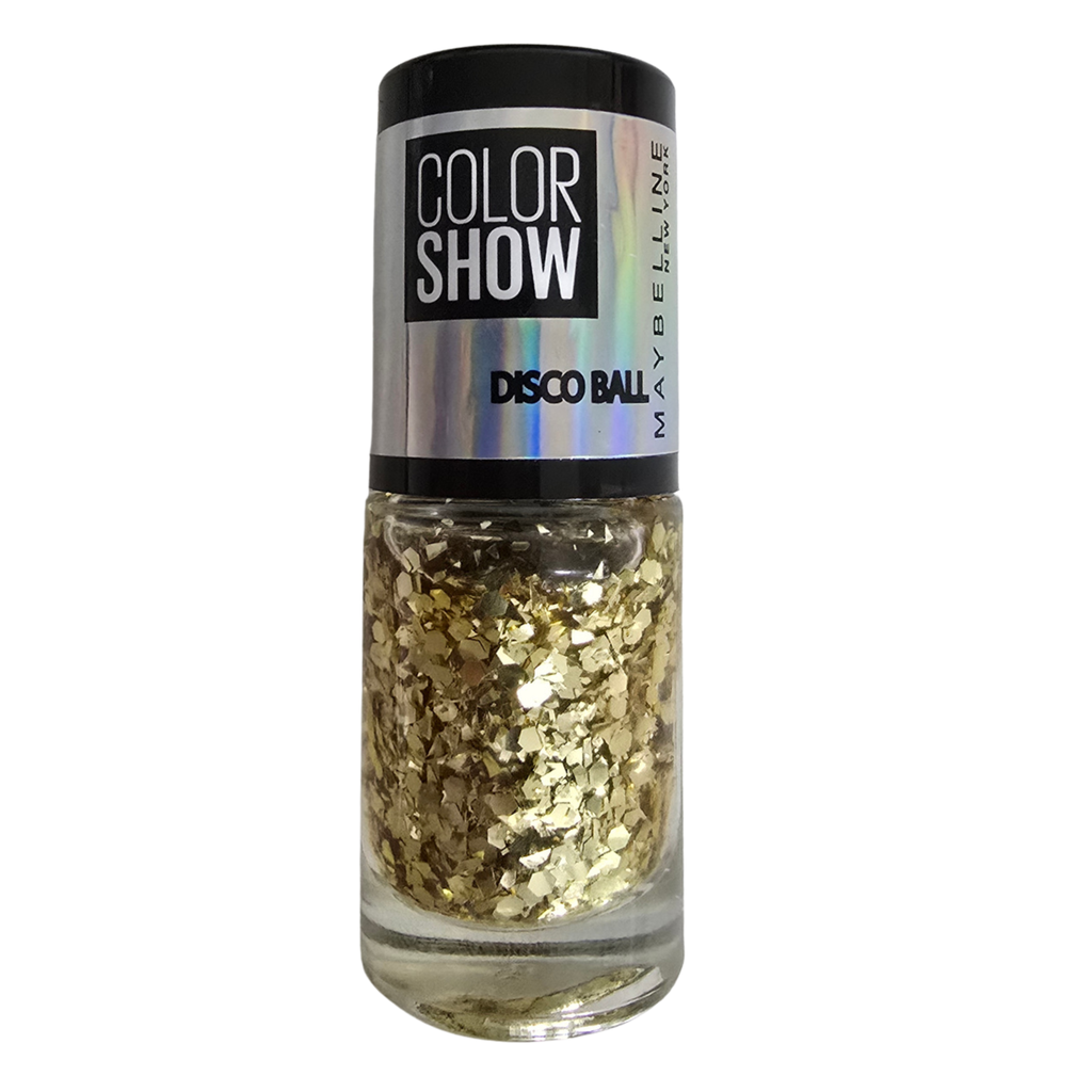 Maybelline Color Show Disco Ball 467 Party Cracker Gold Glitter Nail Polish – 3 Pack