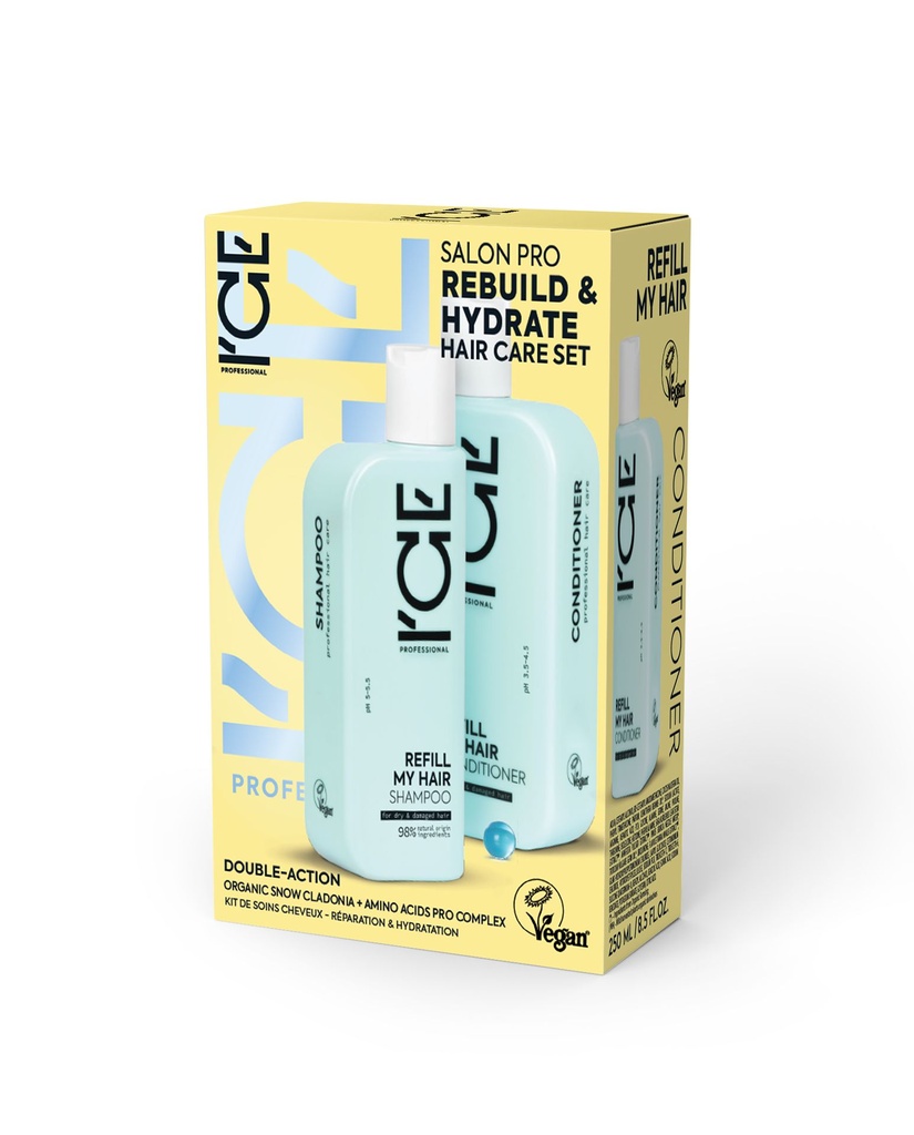 [ICE Professional- Gift Sets] ICE. Salon Pro Rebuild and Hydrate Hair Care Set , 250 ml/250 ml
