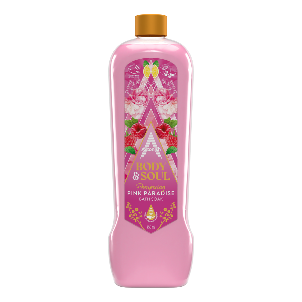 ASTONISH BATH SOAK PAMPERING PINK PARADISE 750ml - Case of 8