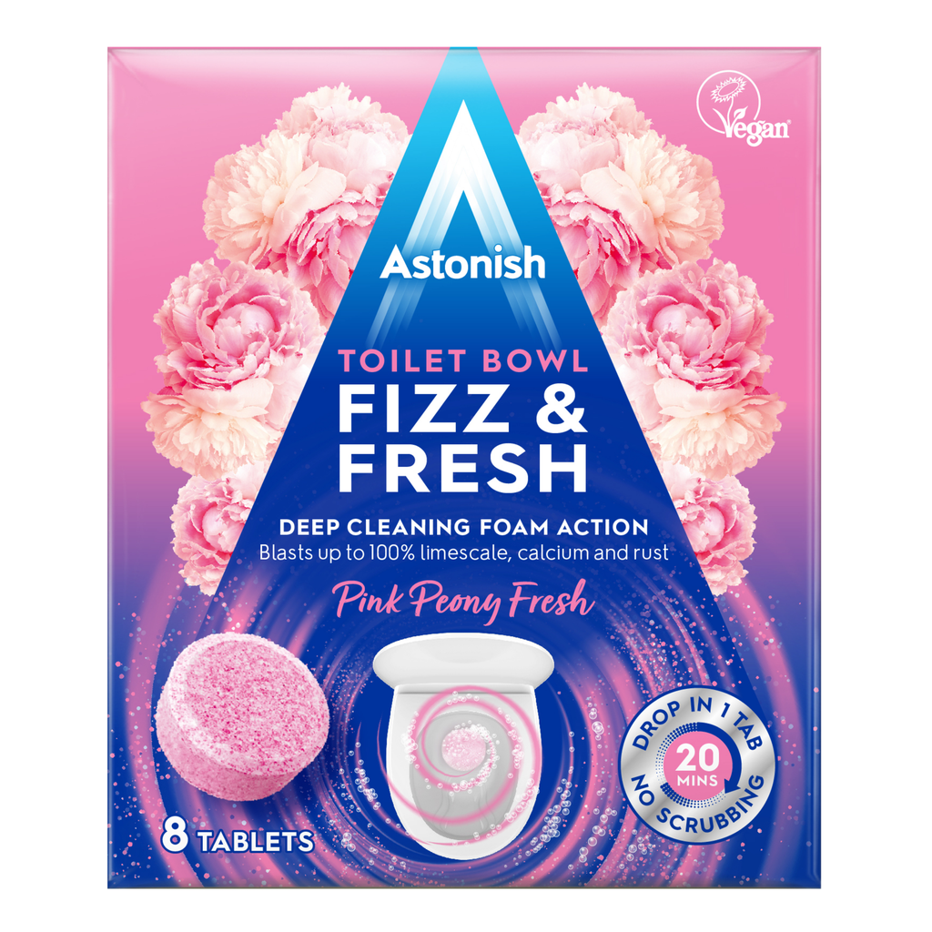 [C2150] ASTONISH TOILET TABS PEONY FRESH 8s - Case of 12